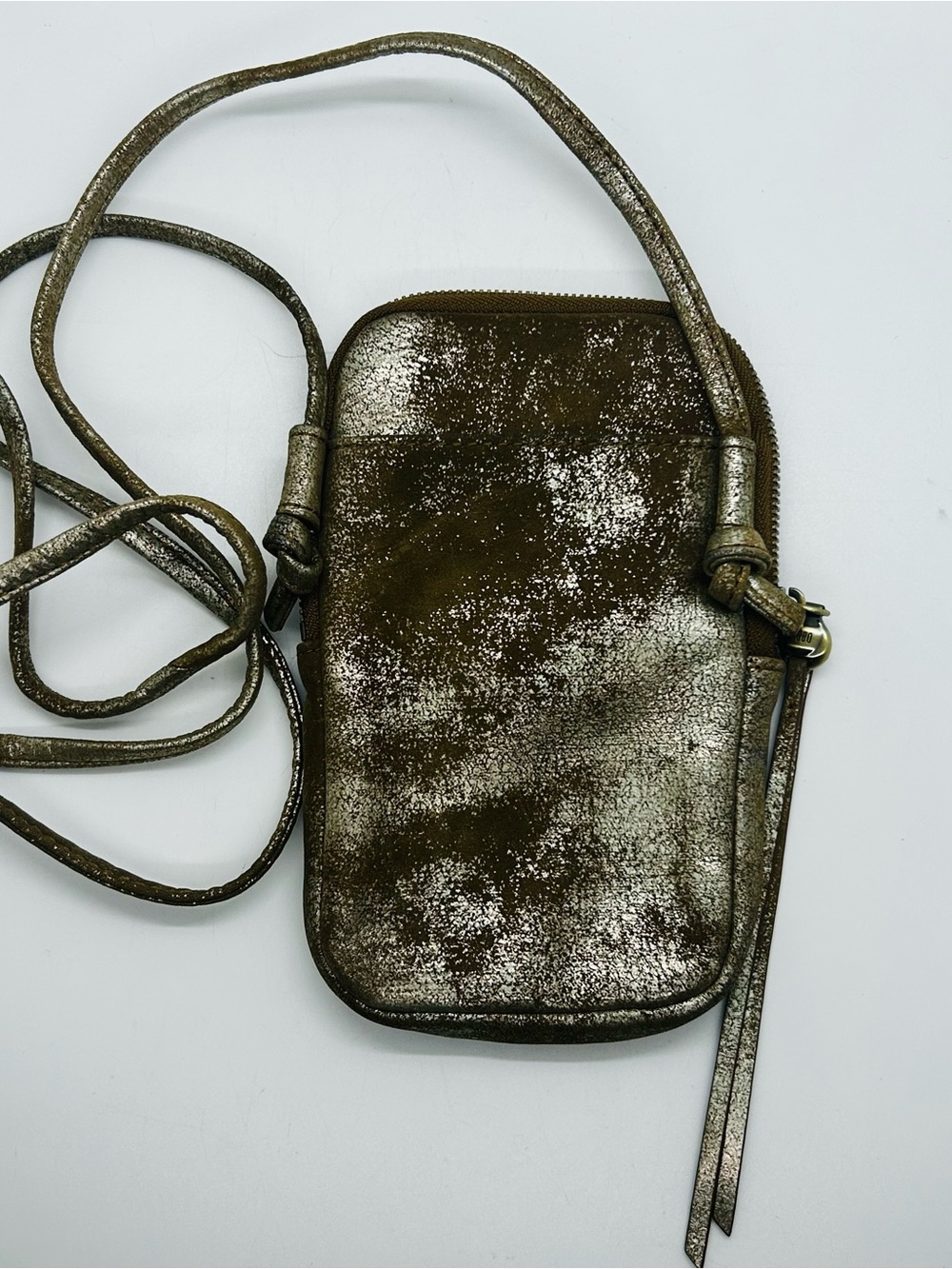 Hobo Metallic Gold Crossbody Phone Pouch - 7x4" NWOT
